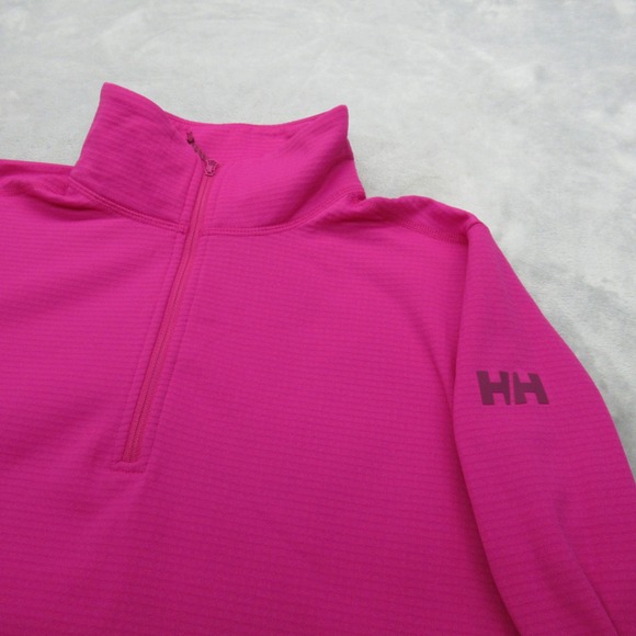 Helly Hansen Shirt Women Medium Pullover Pink Thermal Lightweight Waffle 1/4 Zip - Picture 3 of 14